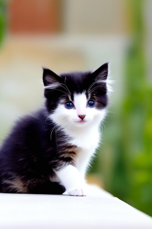 小猫在海边吹风。